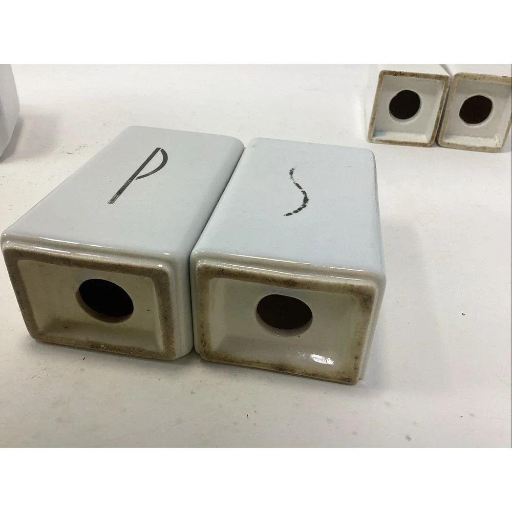 (3) Sets Vintage MCM White Ceramic Salt And Pepper Shakers 3-4